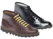 View Item New Grafters Retro Treaded Sole Leather Monkey Boots Black / Wine
